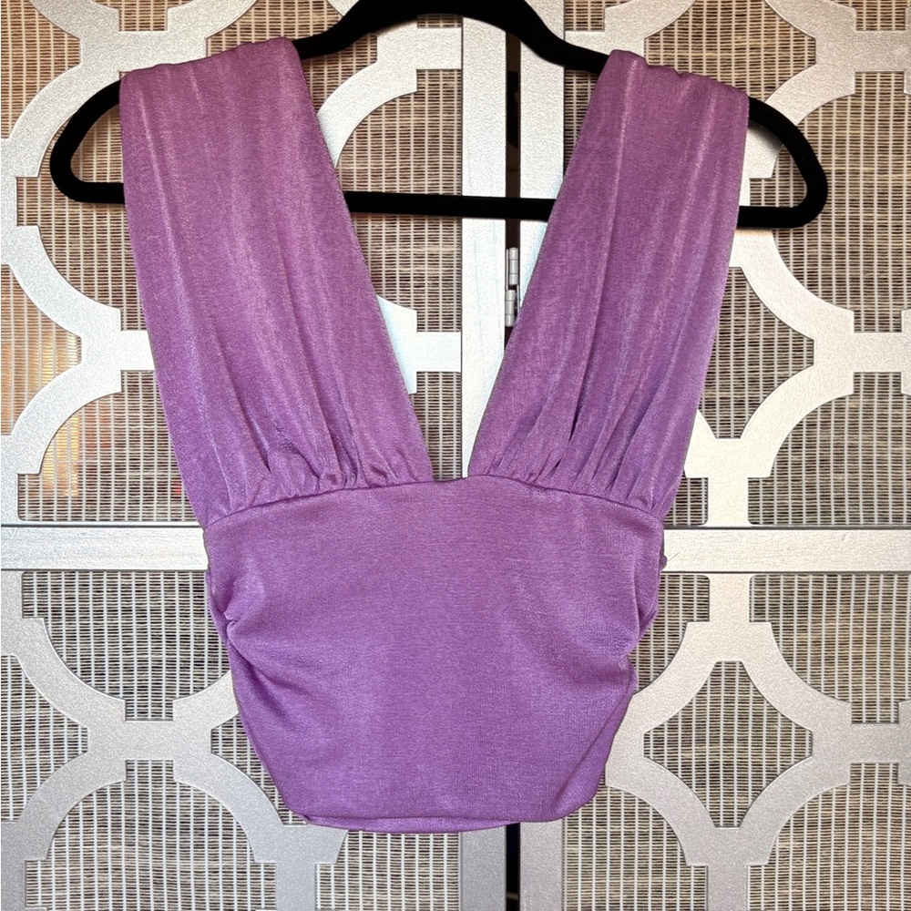Chic Purple Women's Crop Top - Picture 1 of 4